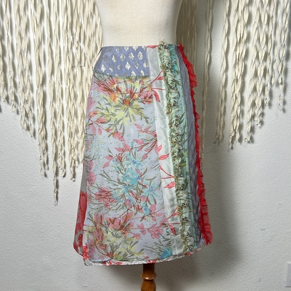 Paul & Joe NWT Silk Patchwork Wrap Skirt Size 38/US6